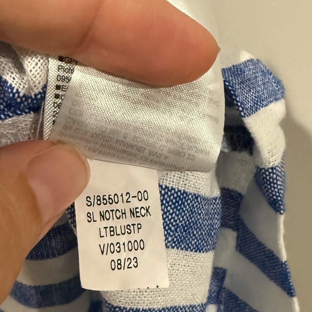 OLD NAVY Fit & Flare Linen-Blend Midi Dress Striped Coastal Preppy Size Large - Picture 12 of 12